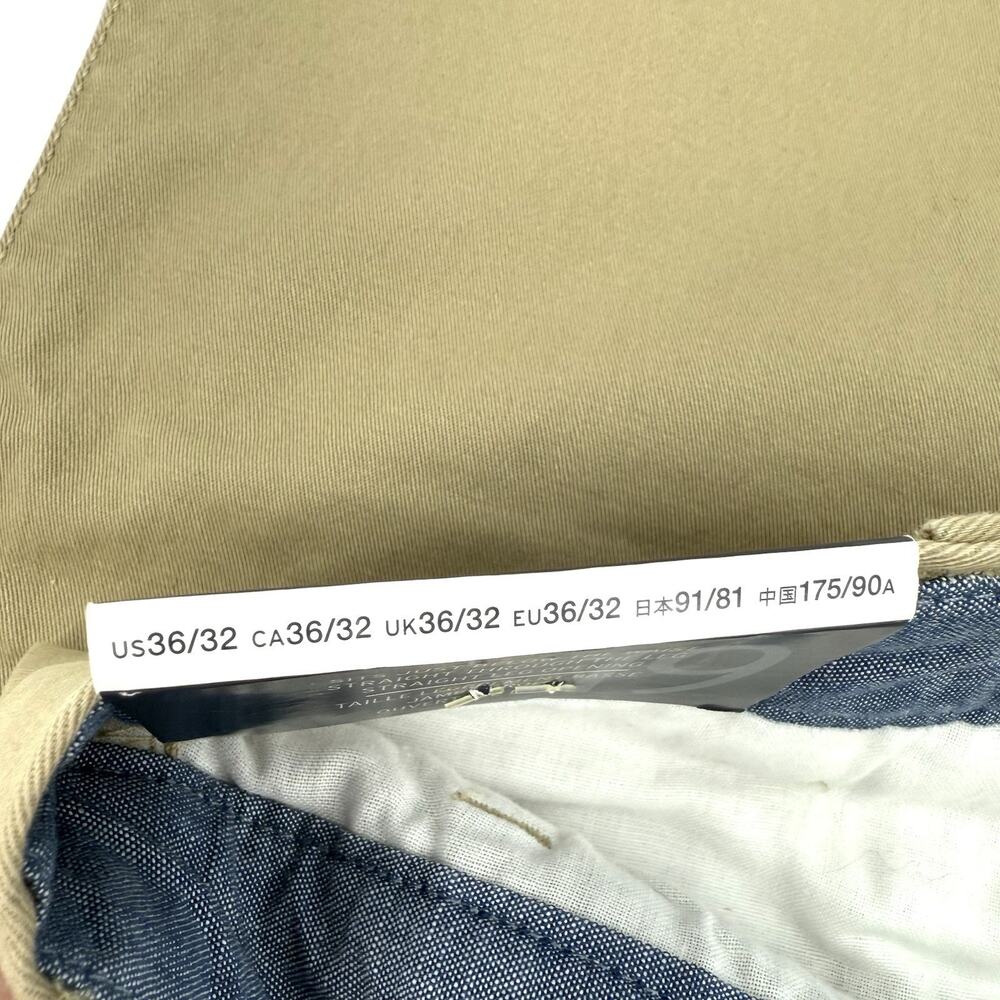 Gap Khakis Mens Straight Stretch Flat Front Dress Pants Size 36x32 Preppy Chinos - Picture 7 of 11